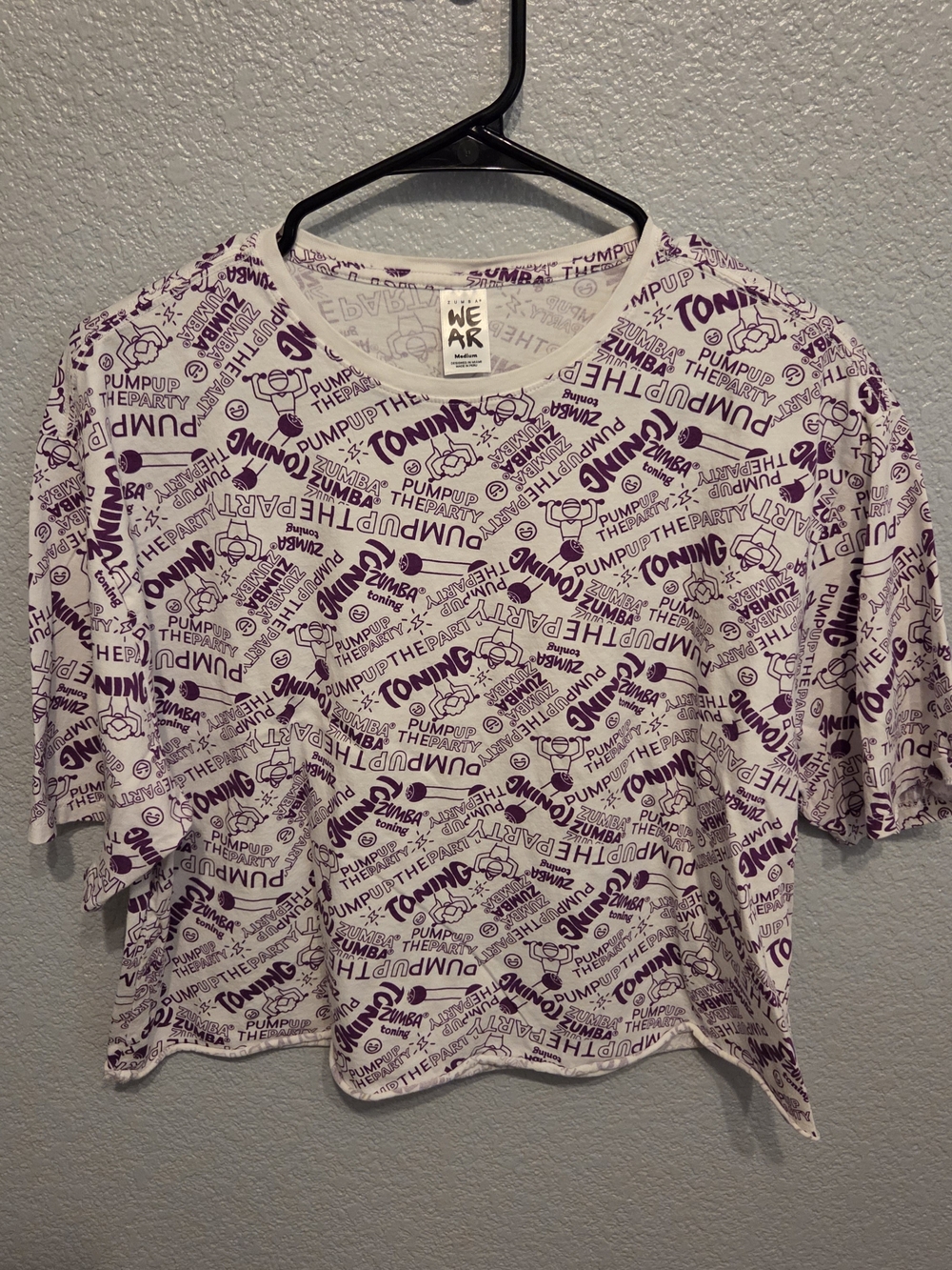 Zumba Toning Purple Graphic Boxy Crop Top